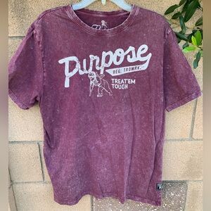Prps Purpose Graphic Tee in Washed Burgundy "Treat Em' Tough"